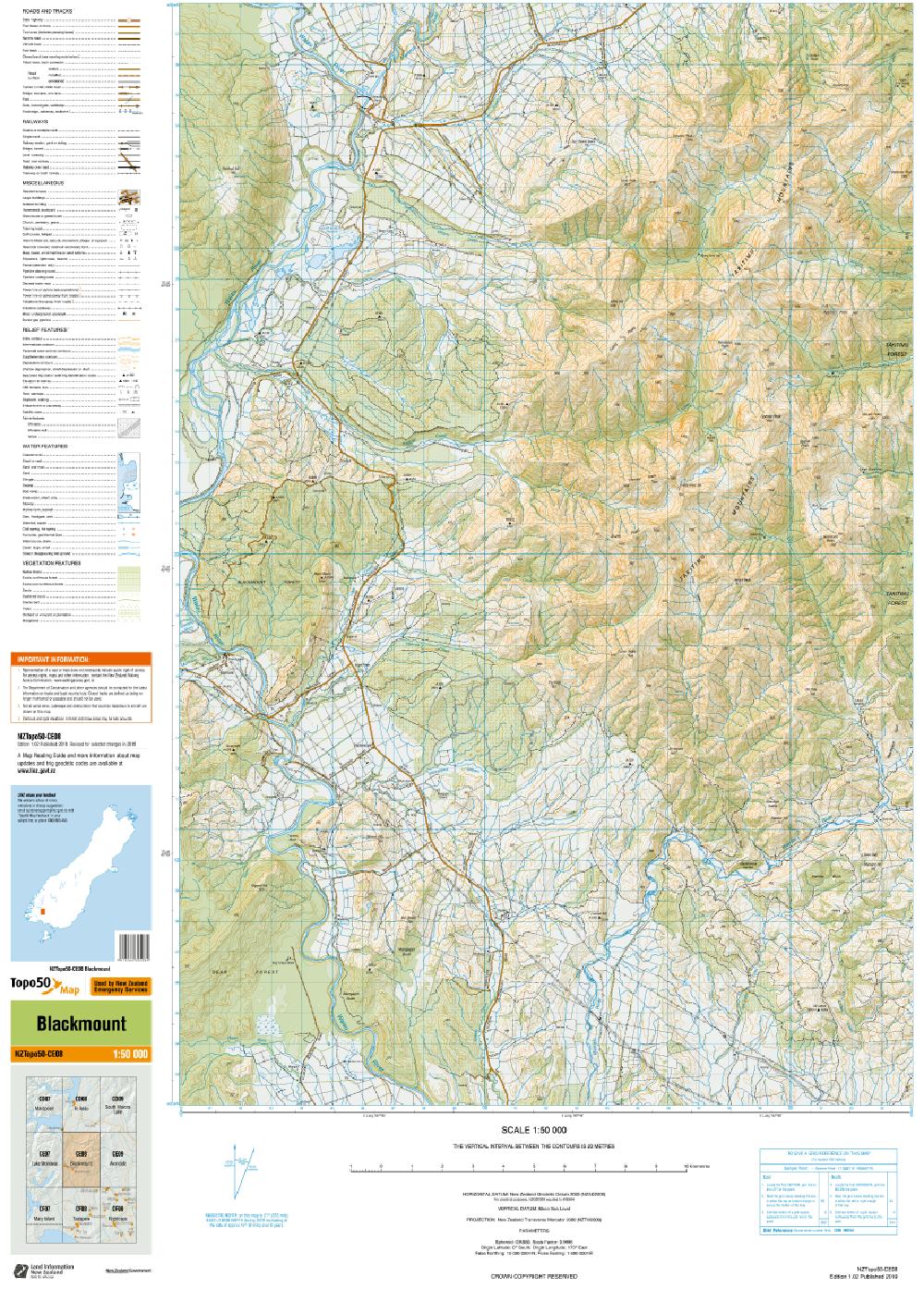 Topo map of Blackmount