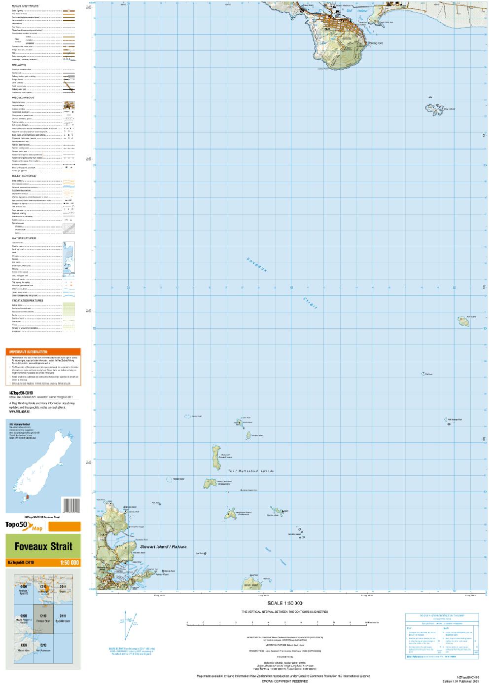 Topo map of Foveaux Strait