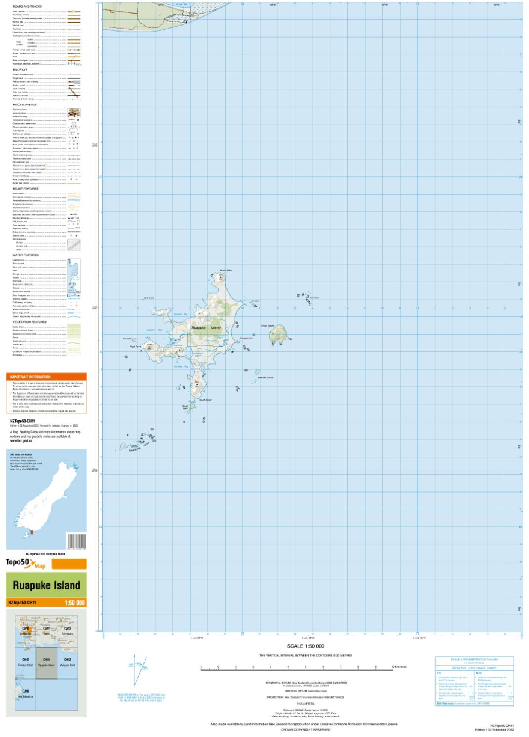 Topo map of Ruapuke Island