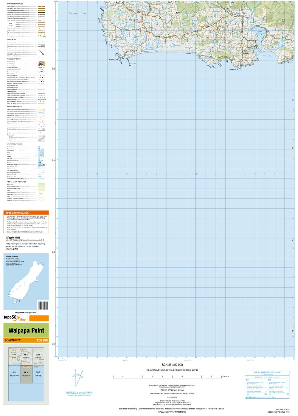 Topo map of Waipapa Point