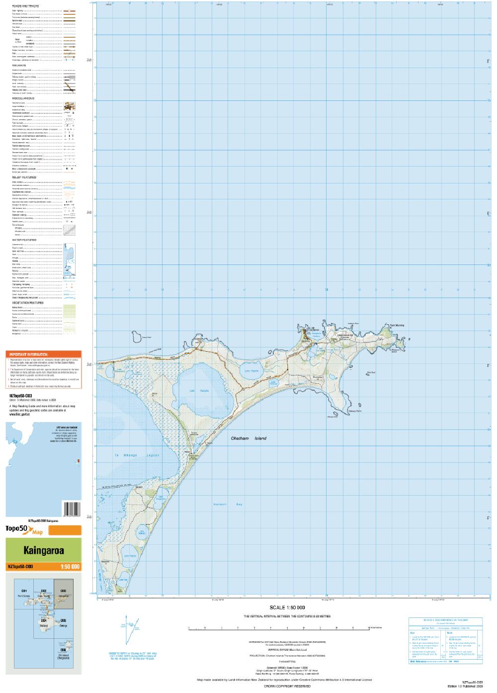 Topo map of Kaingaroa