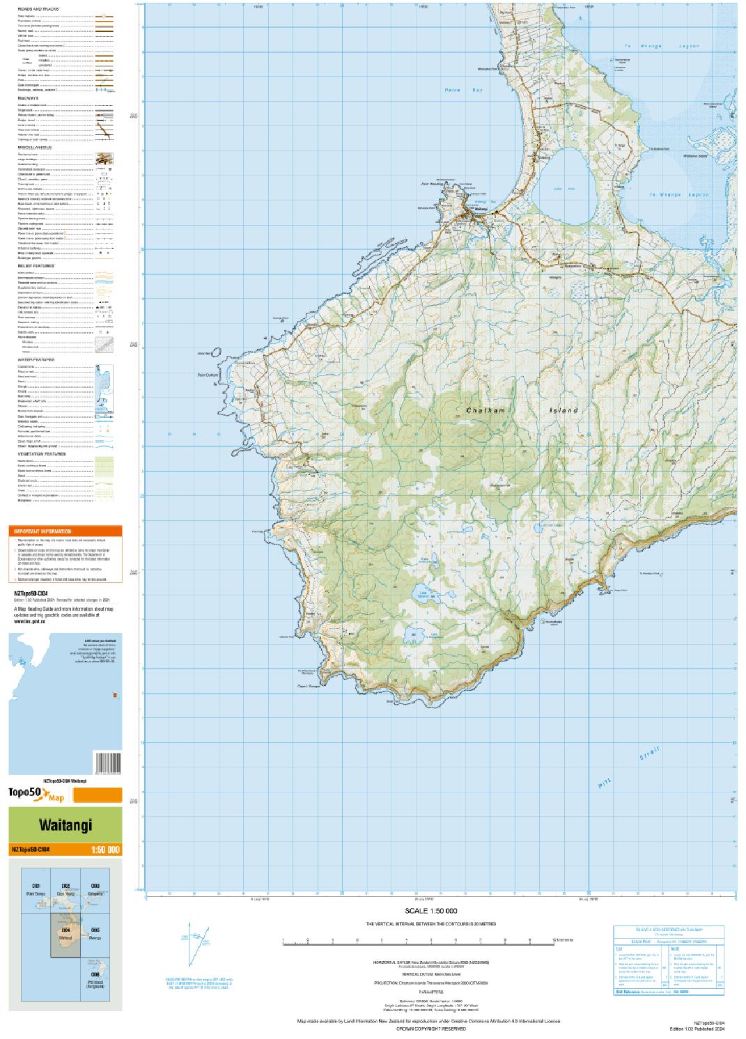 Topo map of Waitangi