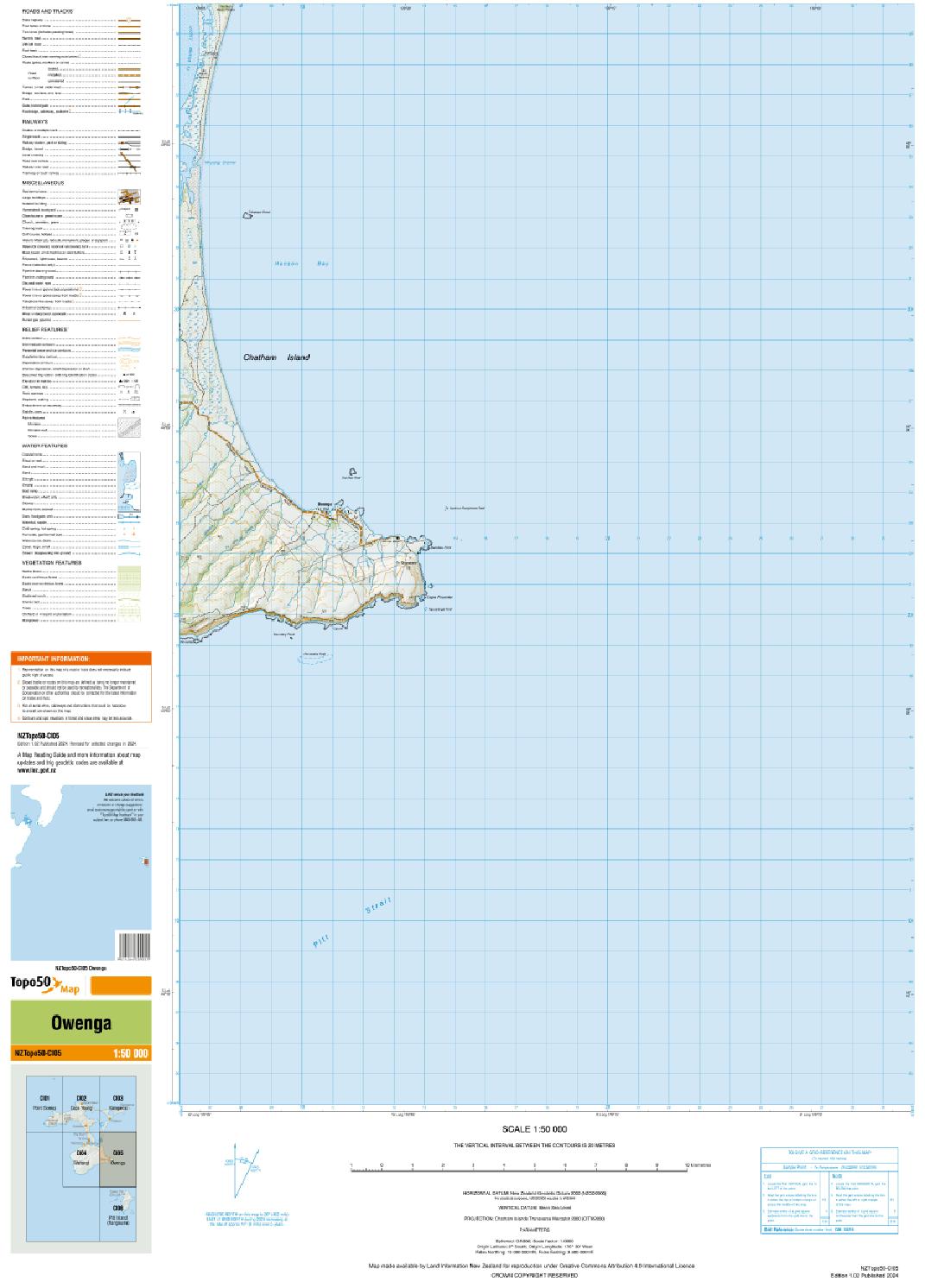 Topo map of Owenga